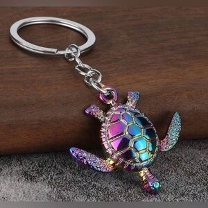 Silver Turtle Keychain